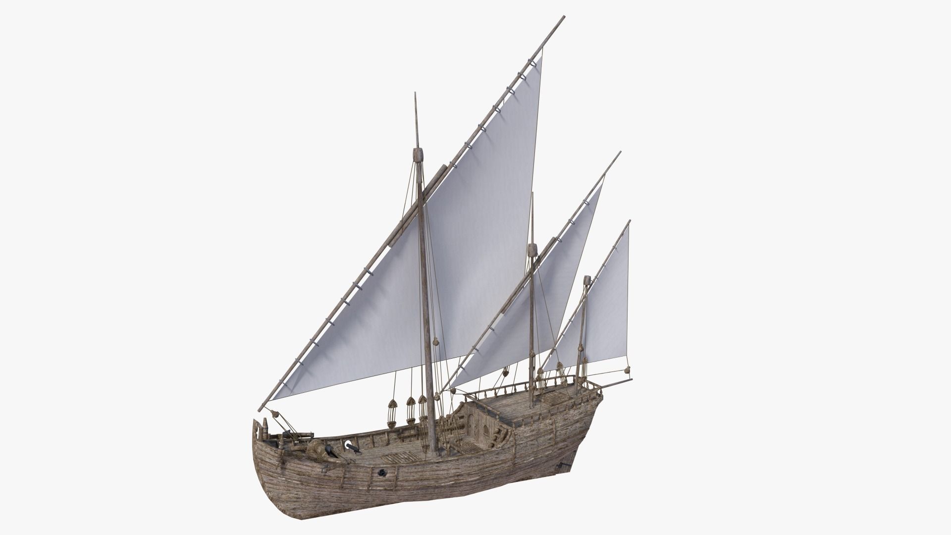 The Nina mediterranean sailing ship 3D model_1
