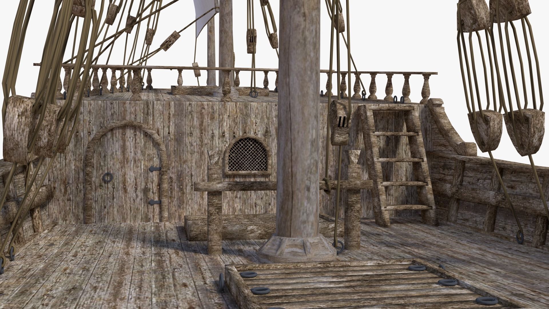 The Nina mediterranean sailing ship 3D model_6