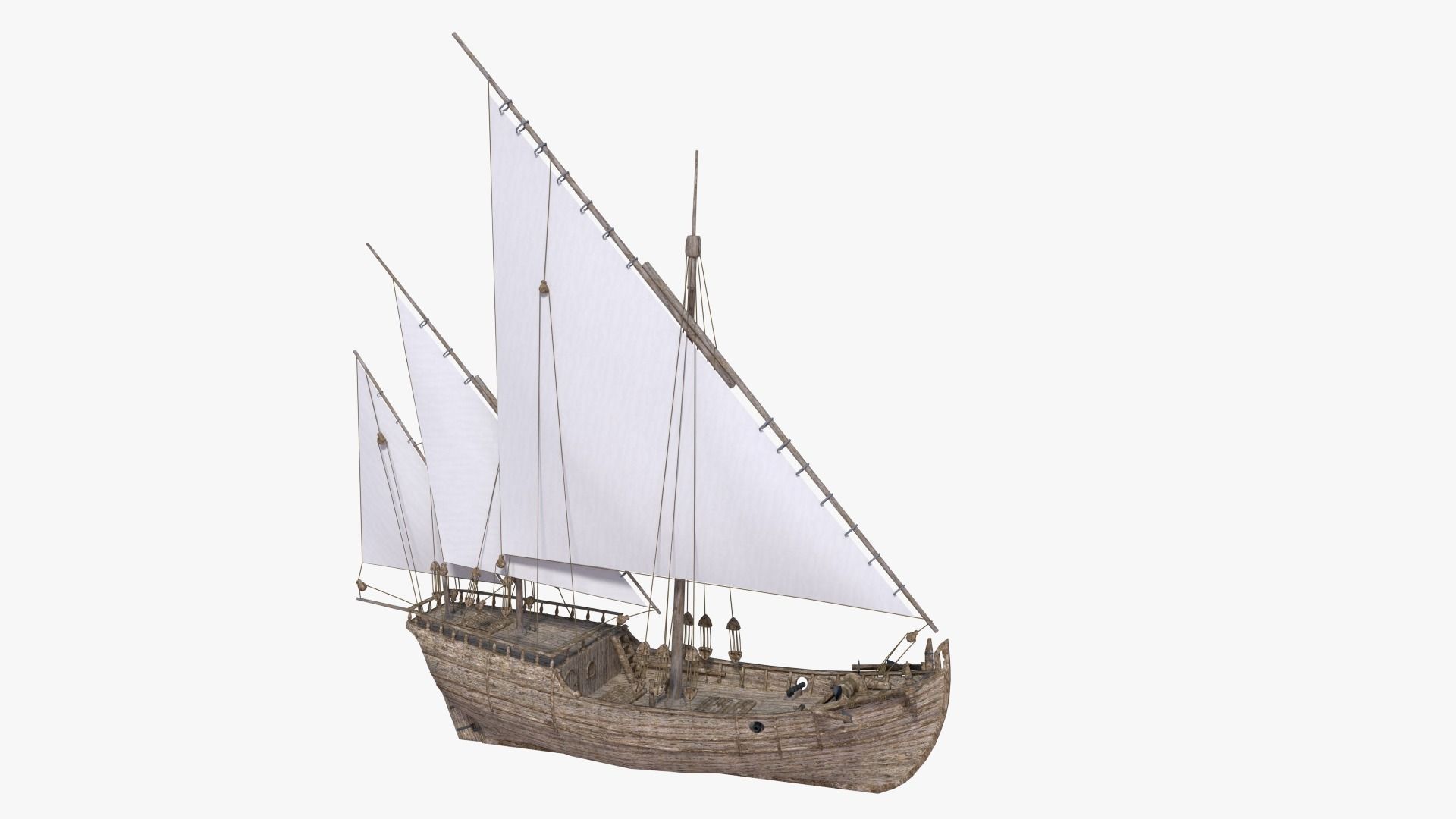 The Nina mediterranean sailing ship 3D model_0