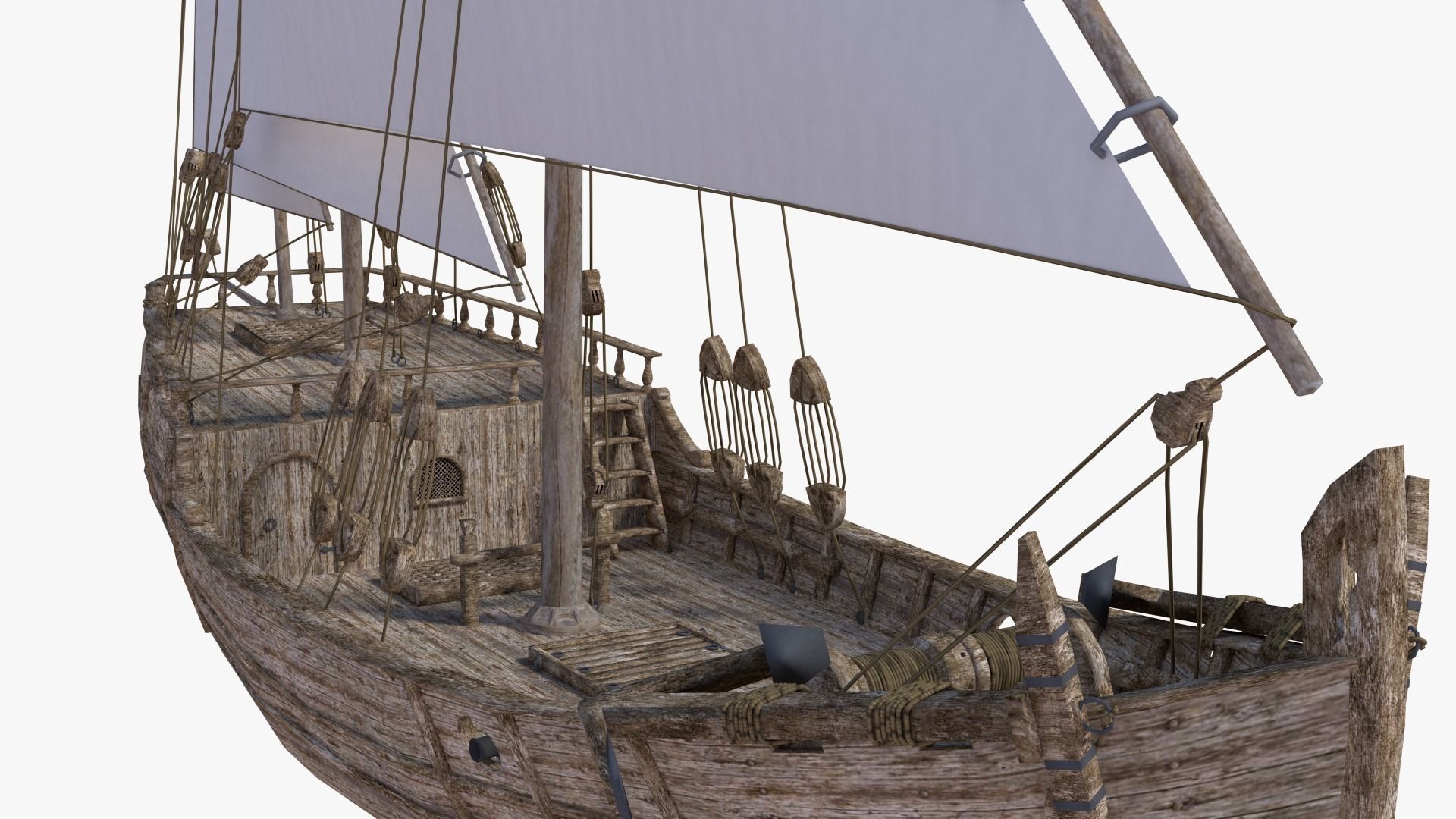 The Nina mediterranean sailing ship 3D model_5