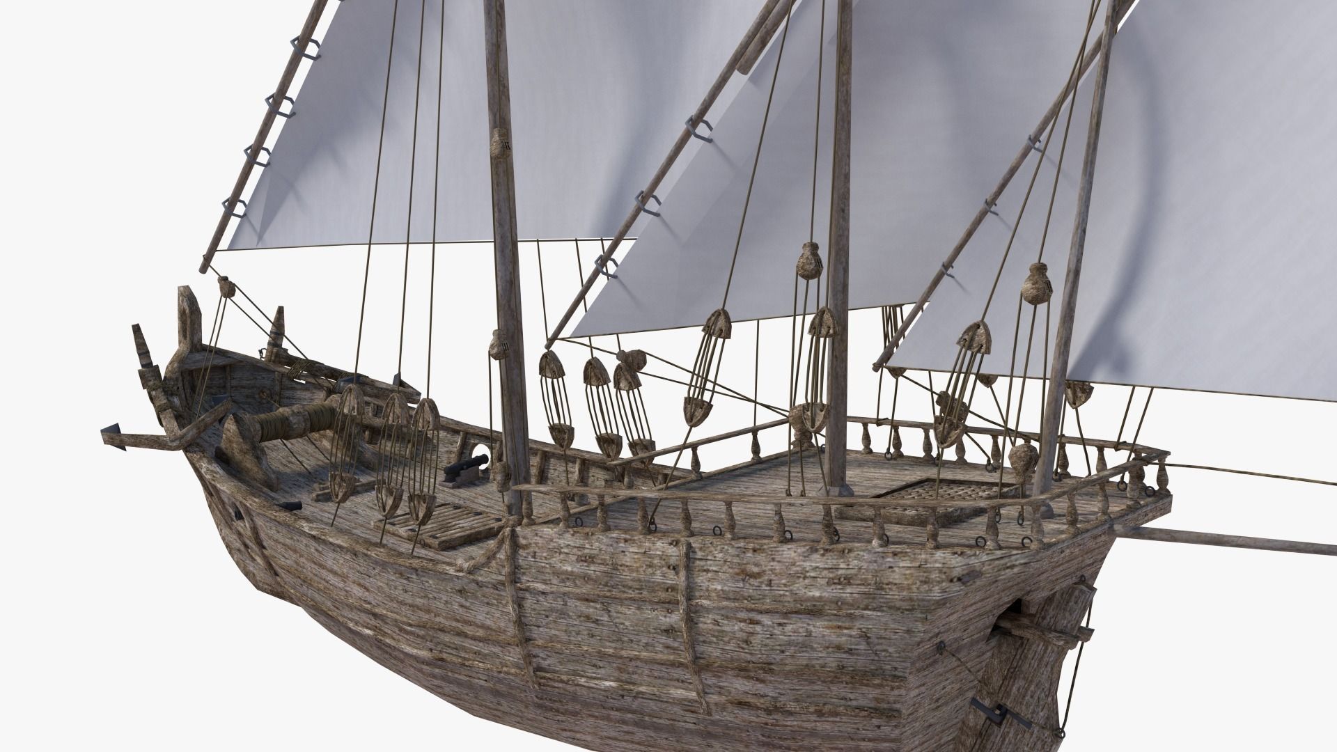 The Nina mediterranean sailing ship 3D model_4