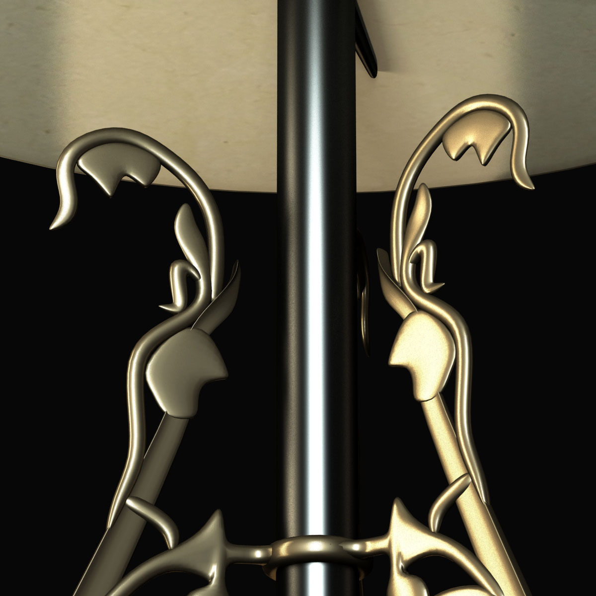 Ornate bistro table with decorative bronze base 3D model_5