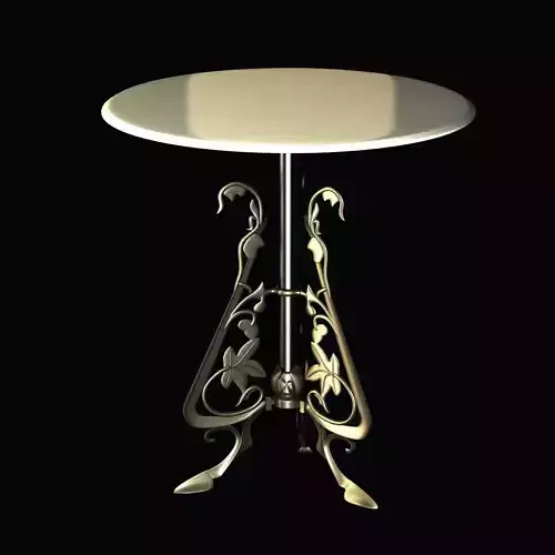 Ornate bistro table with decorative bronze base