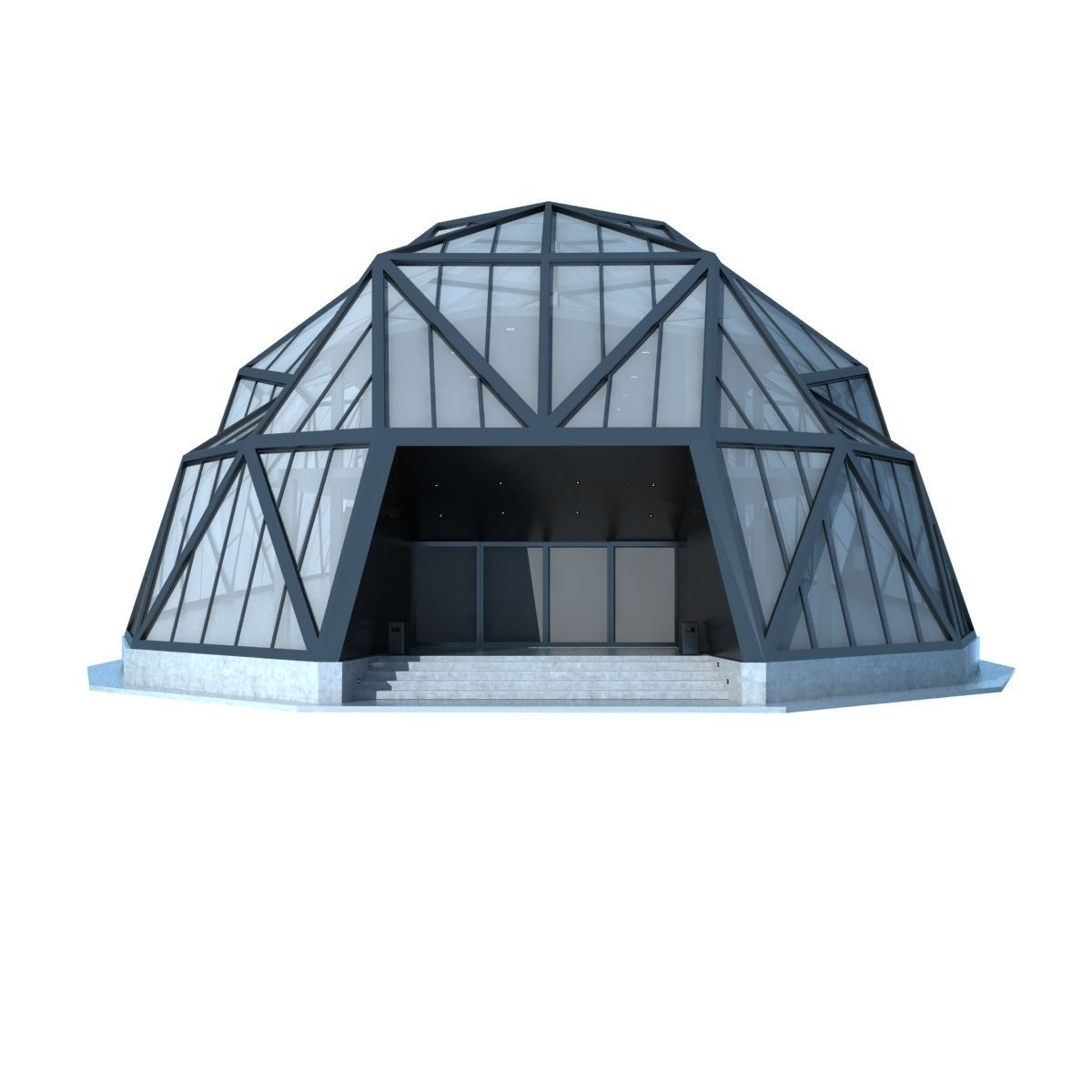 Modern Futuristic Building 3D model_2