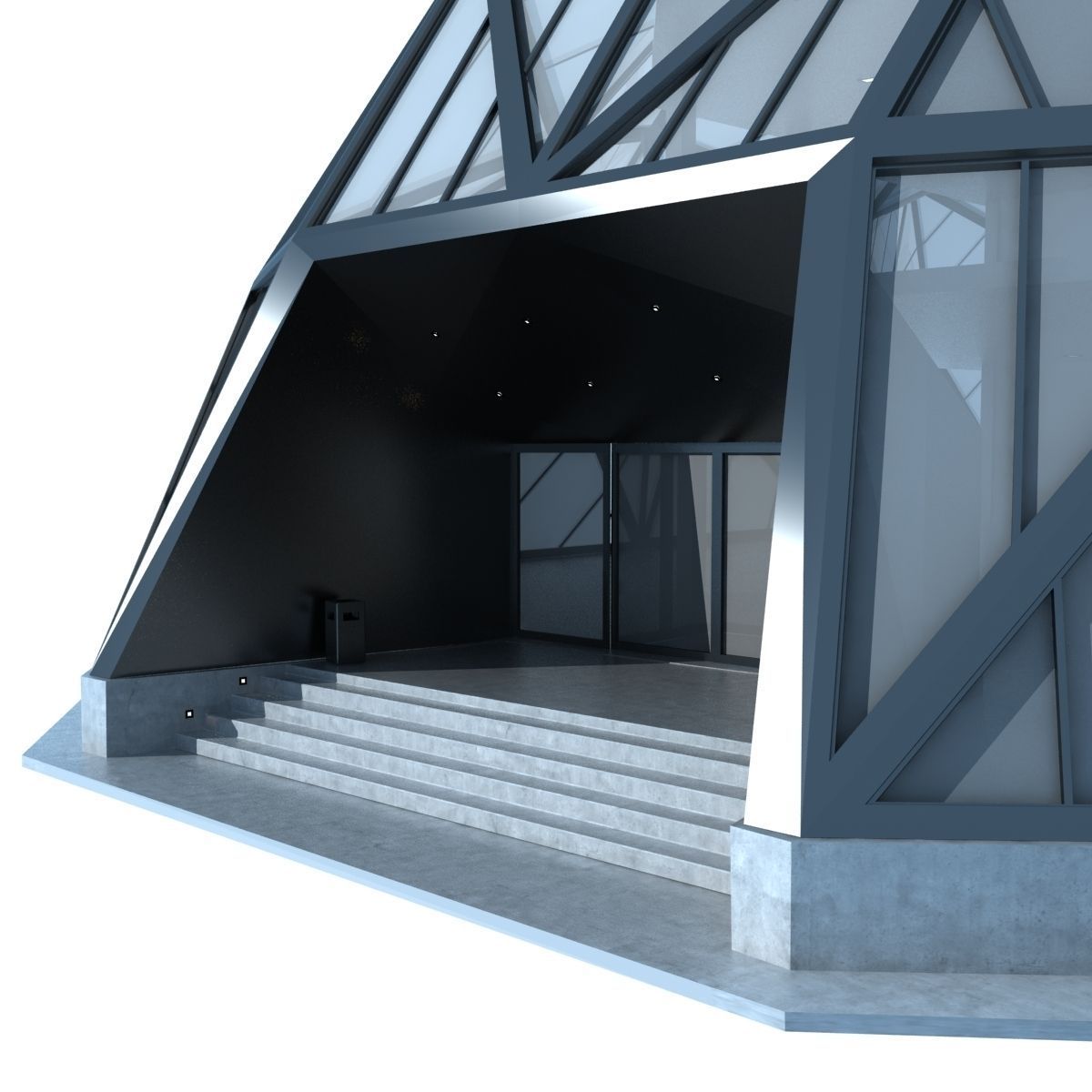Modern Futuristic Building 3D model_6