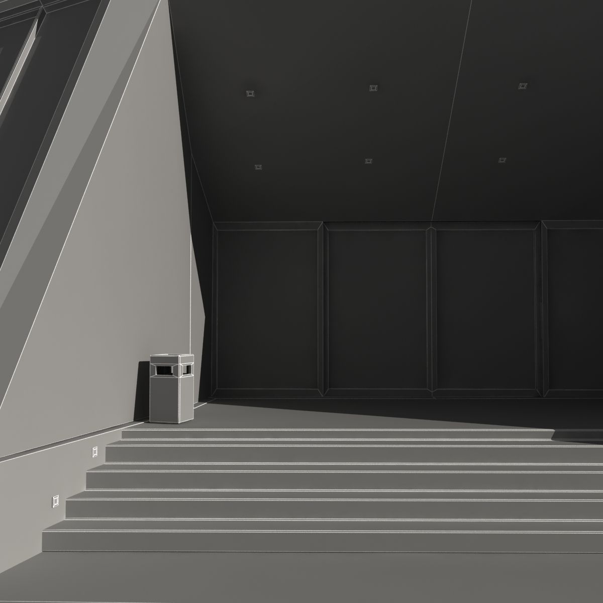Modern Futuristic Building 3D model_12