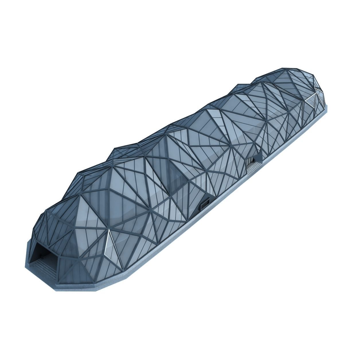 Modern Futuristic Building 3D model_4
