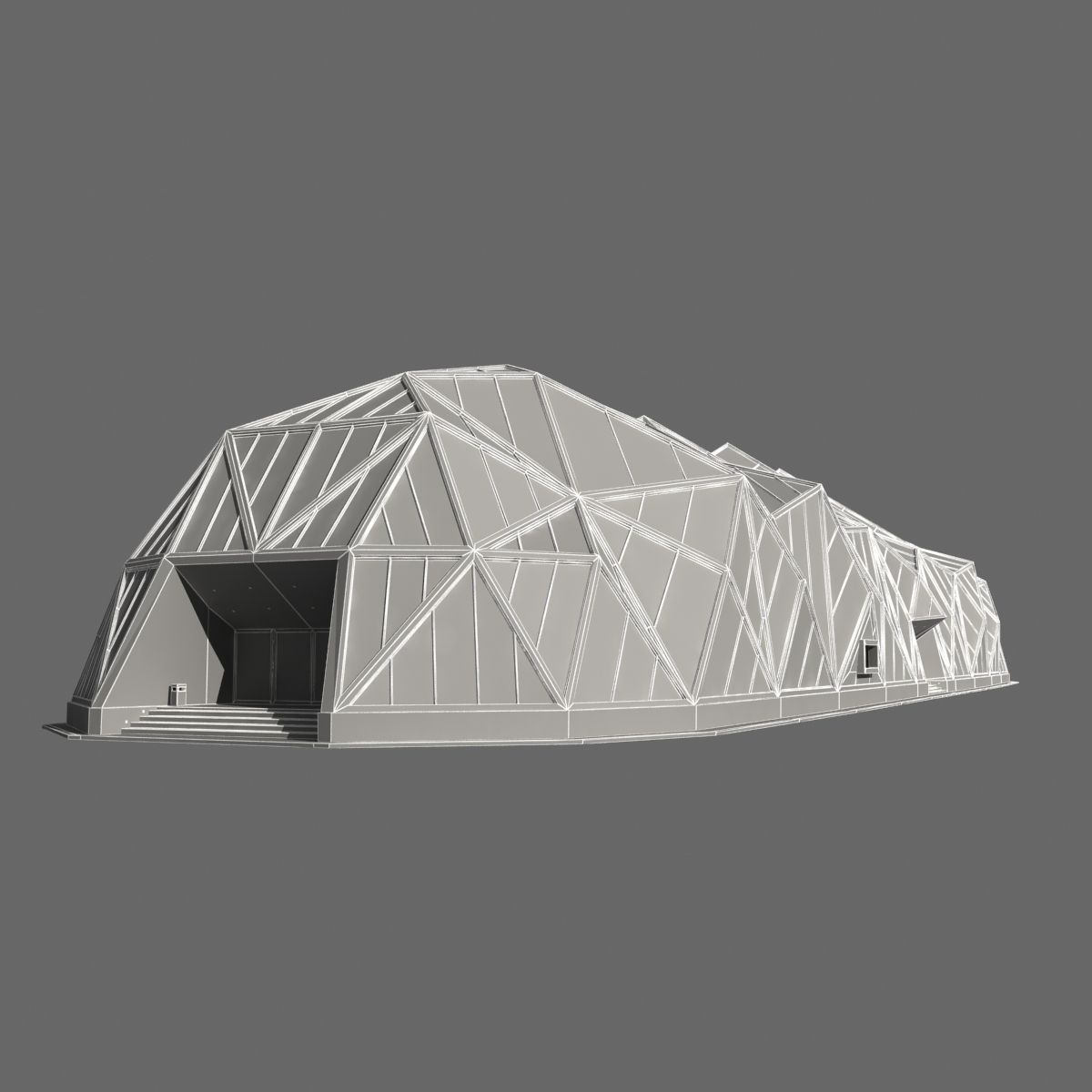 Modern Futuristic Building 3D model_10