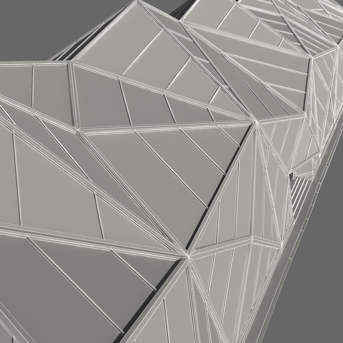Modern Futuristic Building 3D model_9