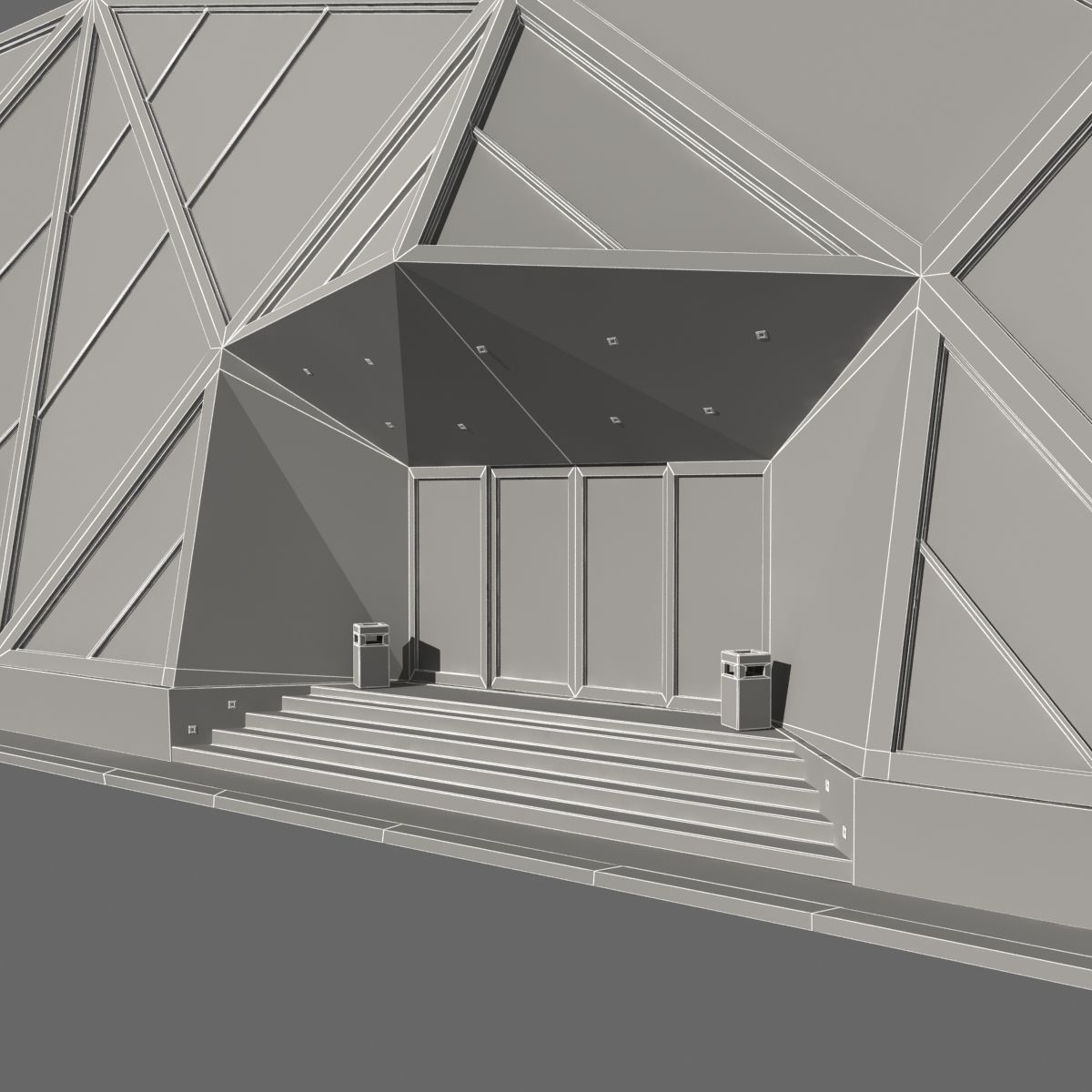 Modern Futuristic Building 3D model_8
