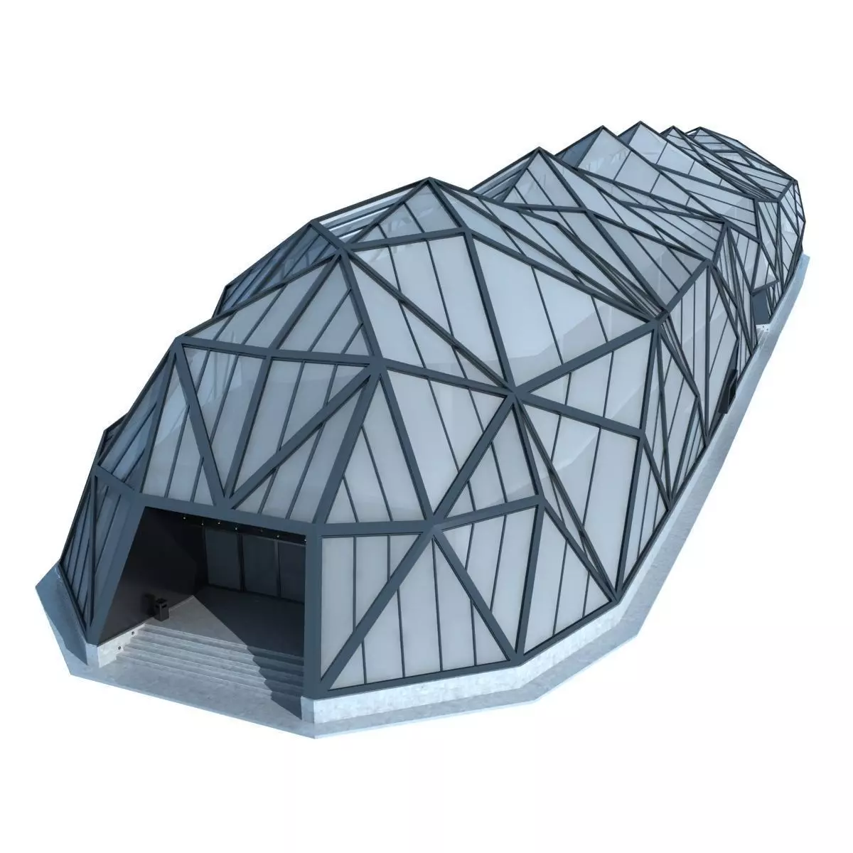 Modern Futuristic Building 3D model_0
