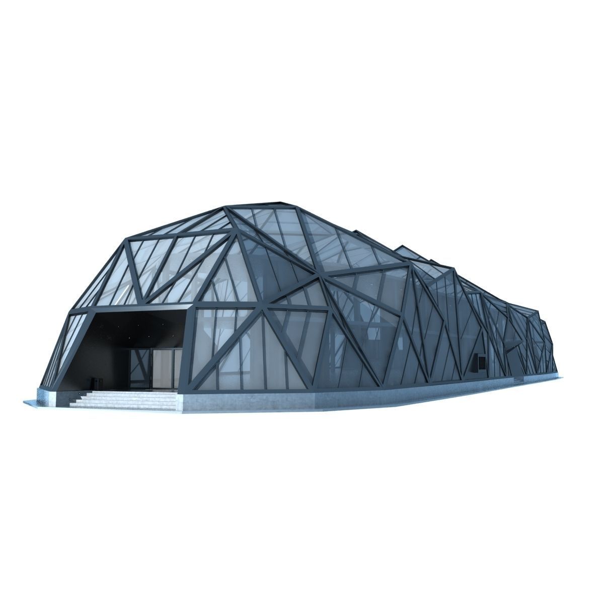 Modern Futuristic Building 3D model_3
