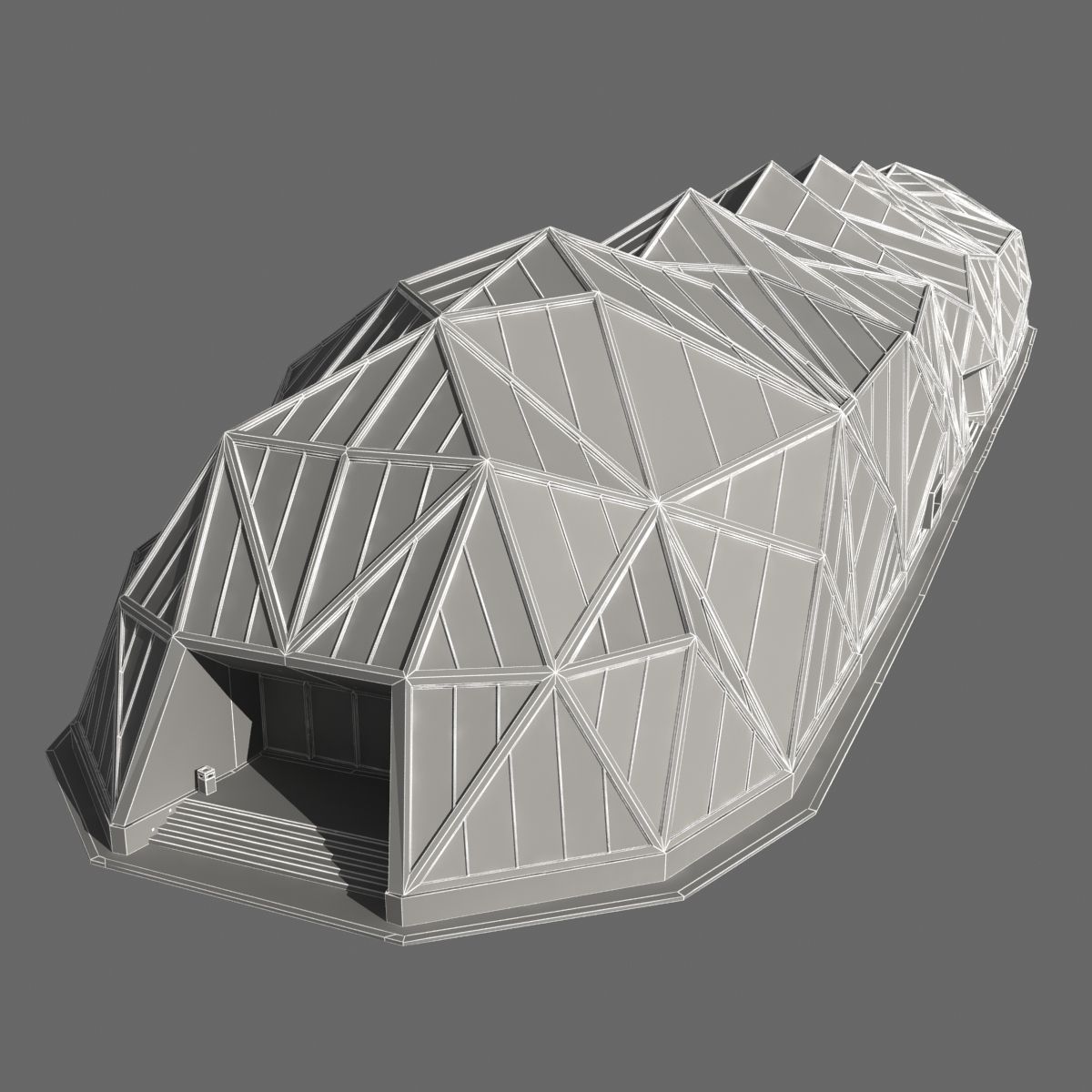 Modern Futuristic Building 3D model_11