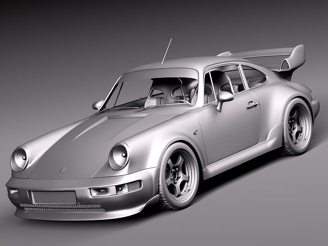 Porsche 911 964 turbo 1990 3D model_14