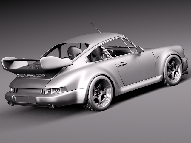Porsche 911 964 turbo 1990 3D model_17