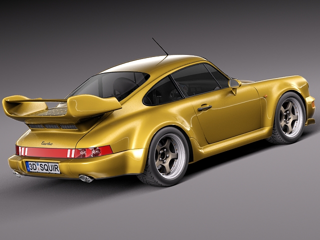 Porsche 911 964 turbo 1990 3D model_4