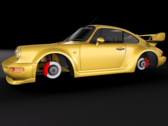 Porsche 911 964 turbo 1990 3D model_12