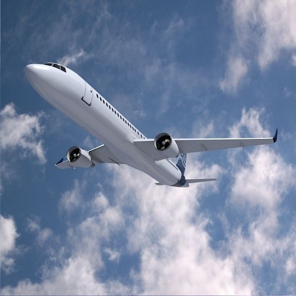 Airbus A320-100 commercial jetliner Low-poly 3D model_3