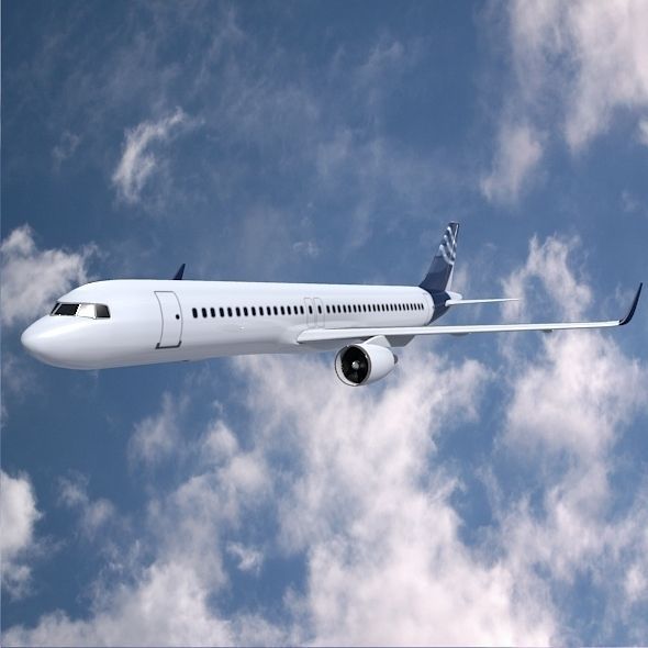 Airbus A320-100 commercial jetliner Low-poly 3D model_8