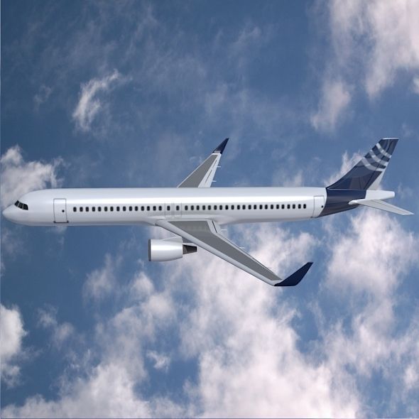 Airbus A320-100 commercial jetliner Low-poly 3D model_4