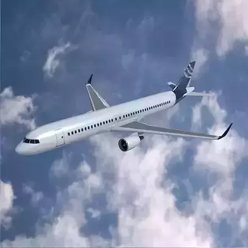 Airbus A320-100 commercial jetliner Low-poly 3D model