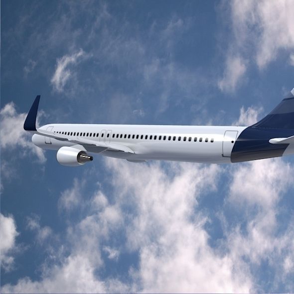 Airbus A320-100 commercial jetliner Low-poly 3D model_5