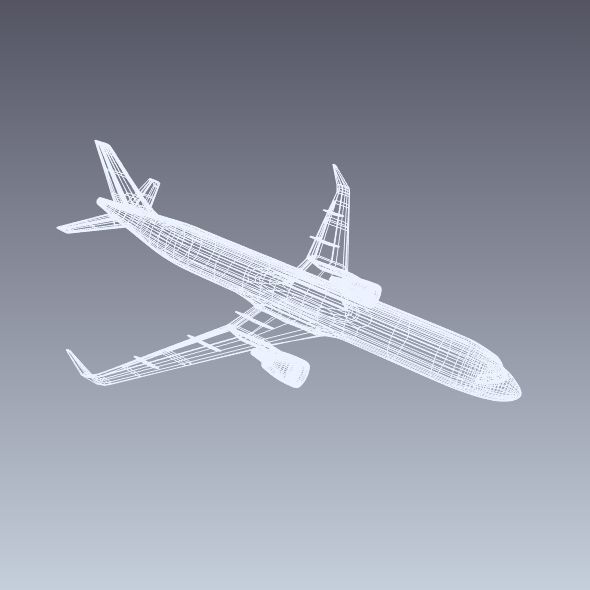 Airbus A320-100 commercial jetliner Low-poly 3D model_10