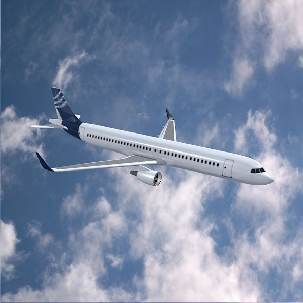 Airbus A320-100 commercial jetliner Low-poly 3D model_9