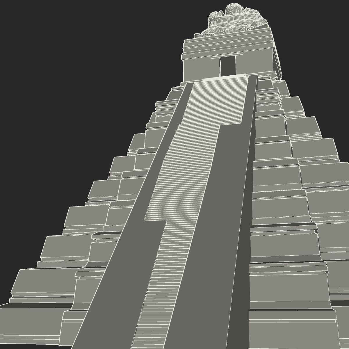 Tikal Temple 1 Low-poly 3D model_12