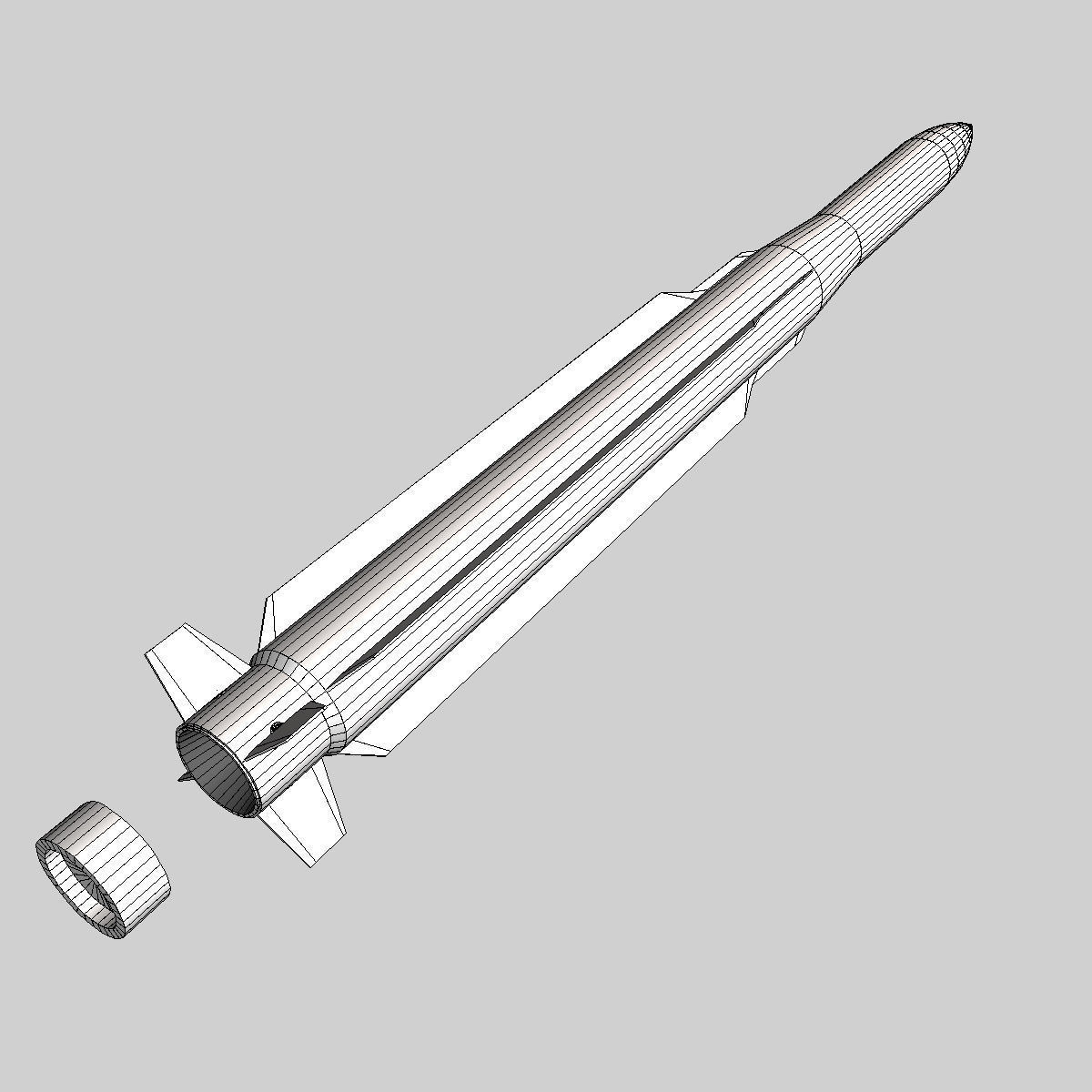 RIM-162 ESSM Missile 3D model_9