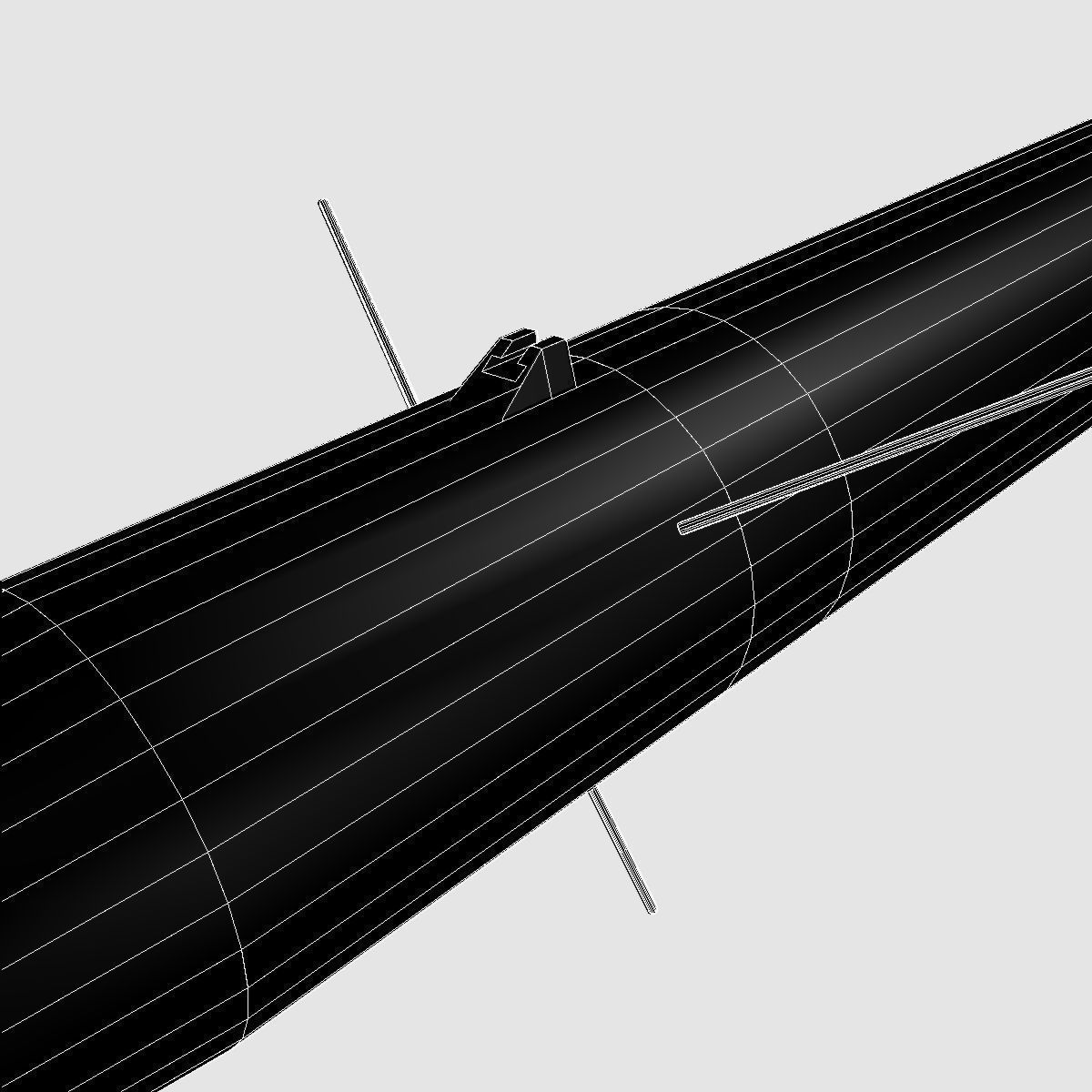 Black Brant II Sounding Rocket Low-poly 3D model_10