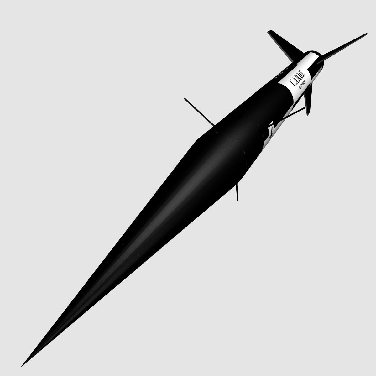 Black Brant II Sounding Rocket Low-poly 3D model_5