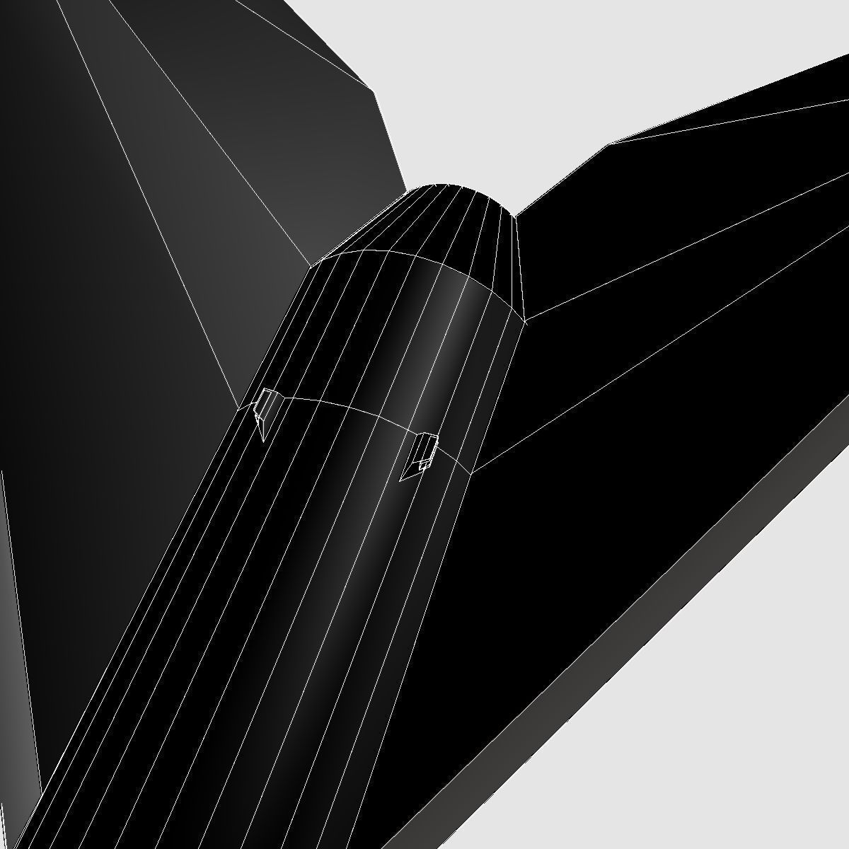 Black Brant II Sounding Rocket Low-poly 3D model_8