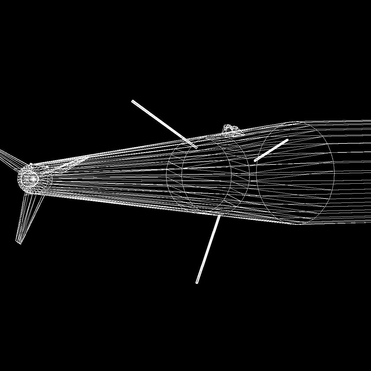 Black Brant II Sounding Rocket Low-poly 3D model_20