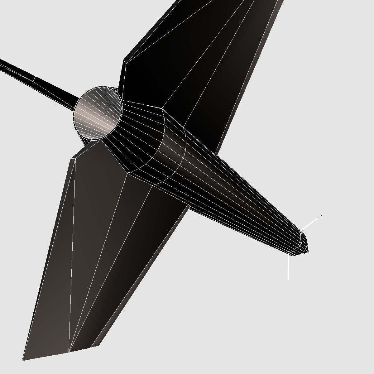Black Brant II Sounding Rocket Low-poly 3D model_14