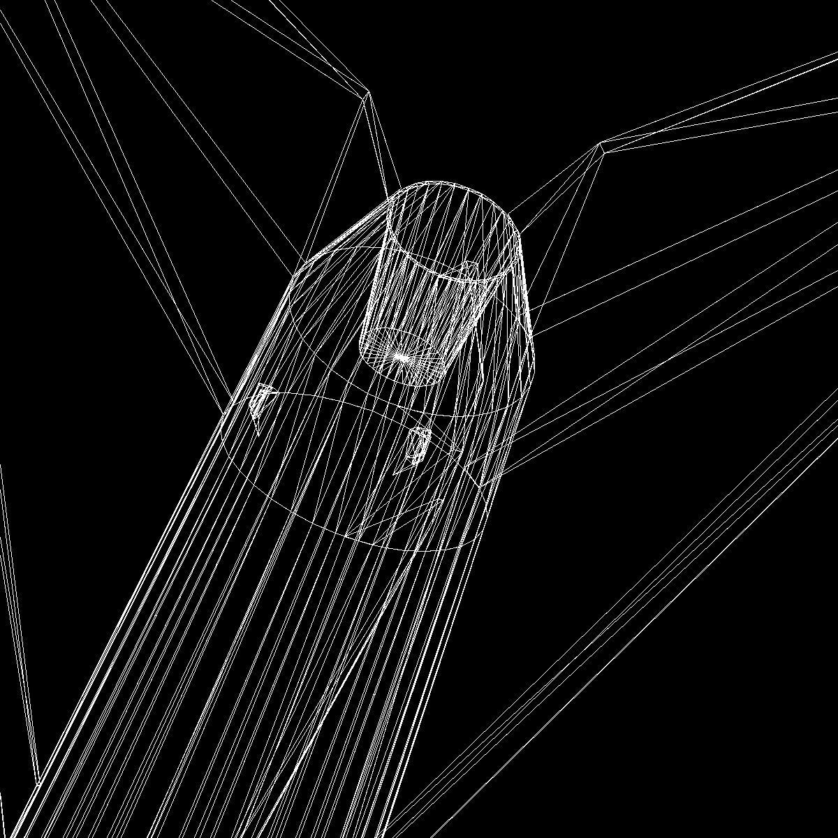 Black Brant II Sounding Rocket Low-poly 3D model_16