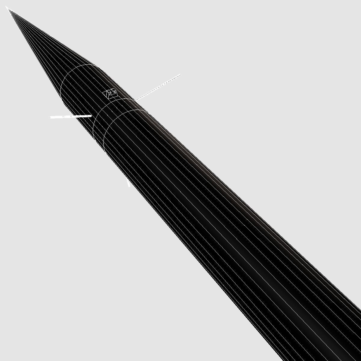 Black Brant II Sounding Rocket Low-poly 3D model_11