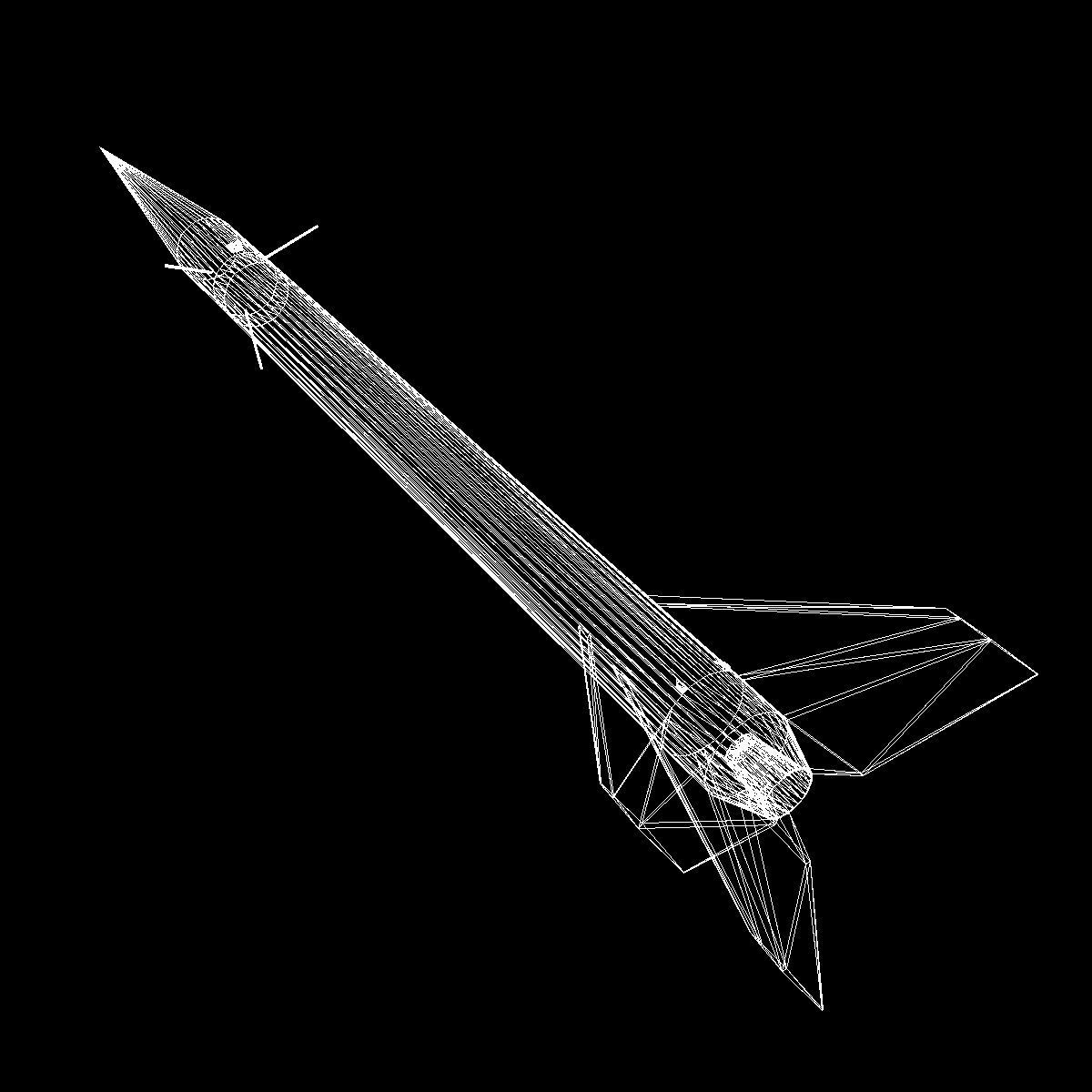 Black Brant II Sounding Rocket Low-poly 3D model_15