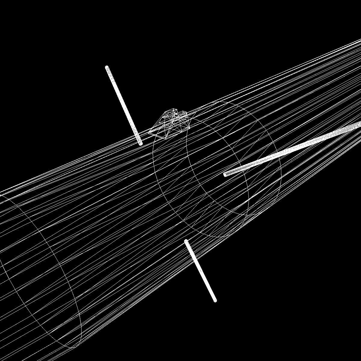 Black Brant II Sounding Rocket Low-poly 3D model_19