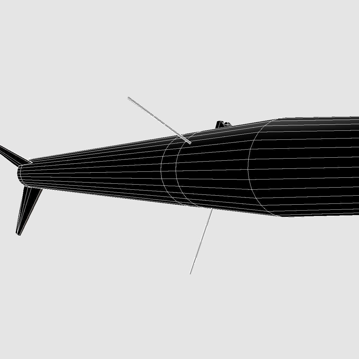 Black Brant II Sounding Rocket Low-poly 3D model_13