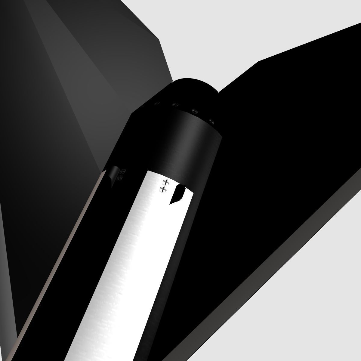 Black Brant II Sounding Rocket Low-poly 3D model_2