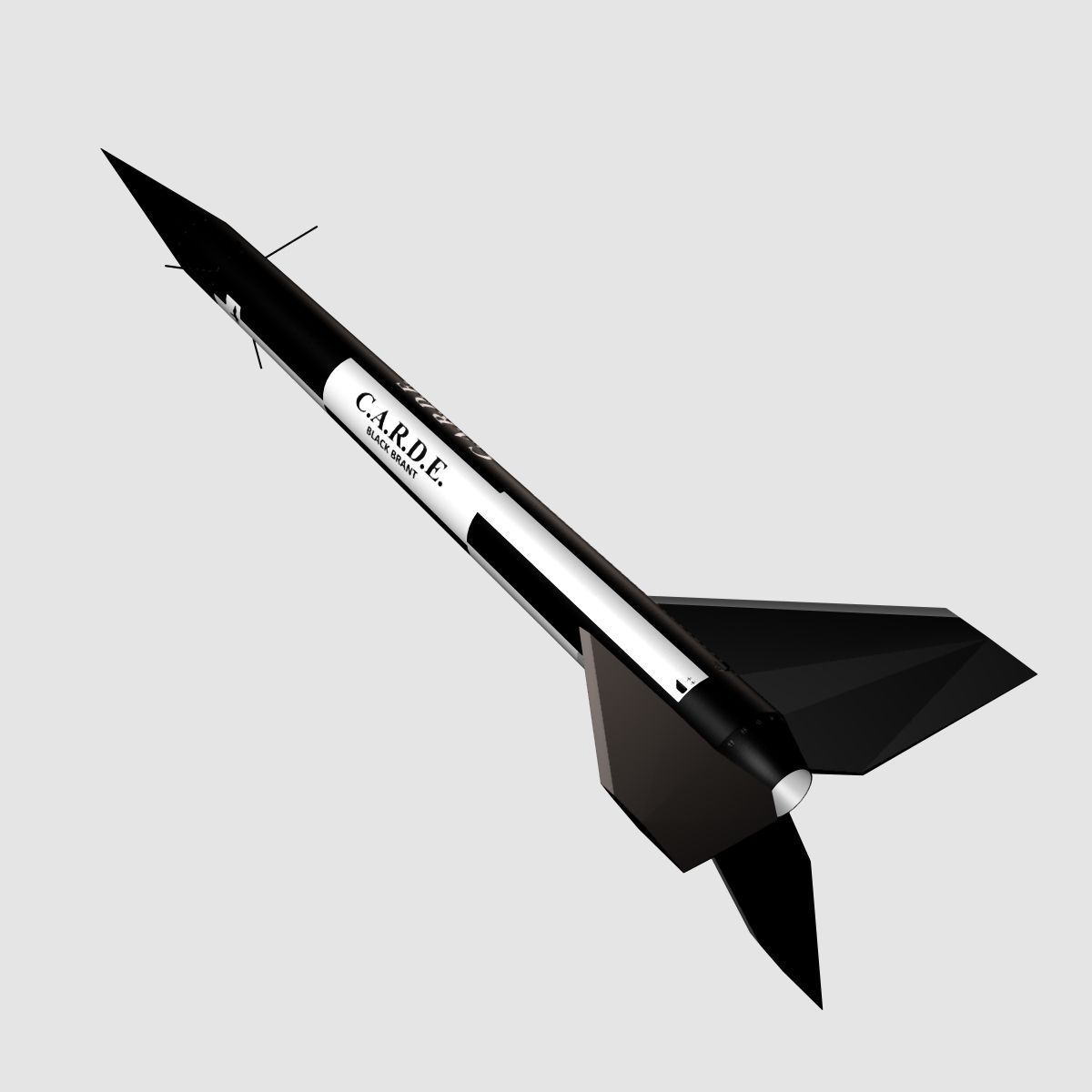 Black Brant II Sounding Rocket Low-poly 3D model_1