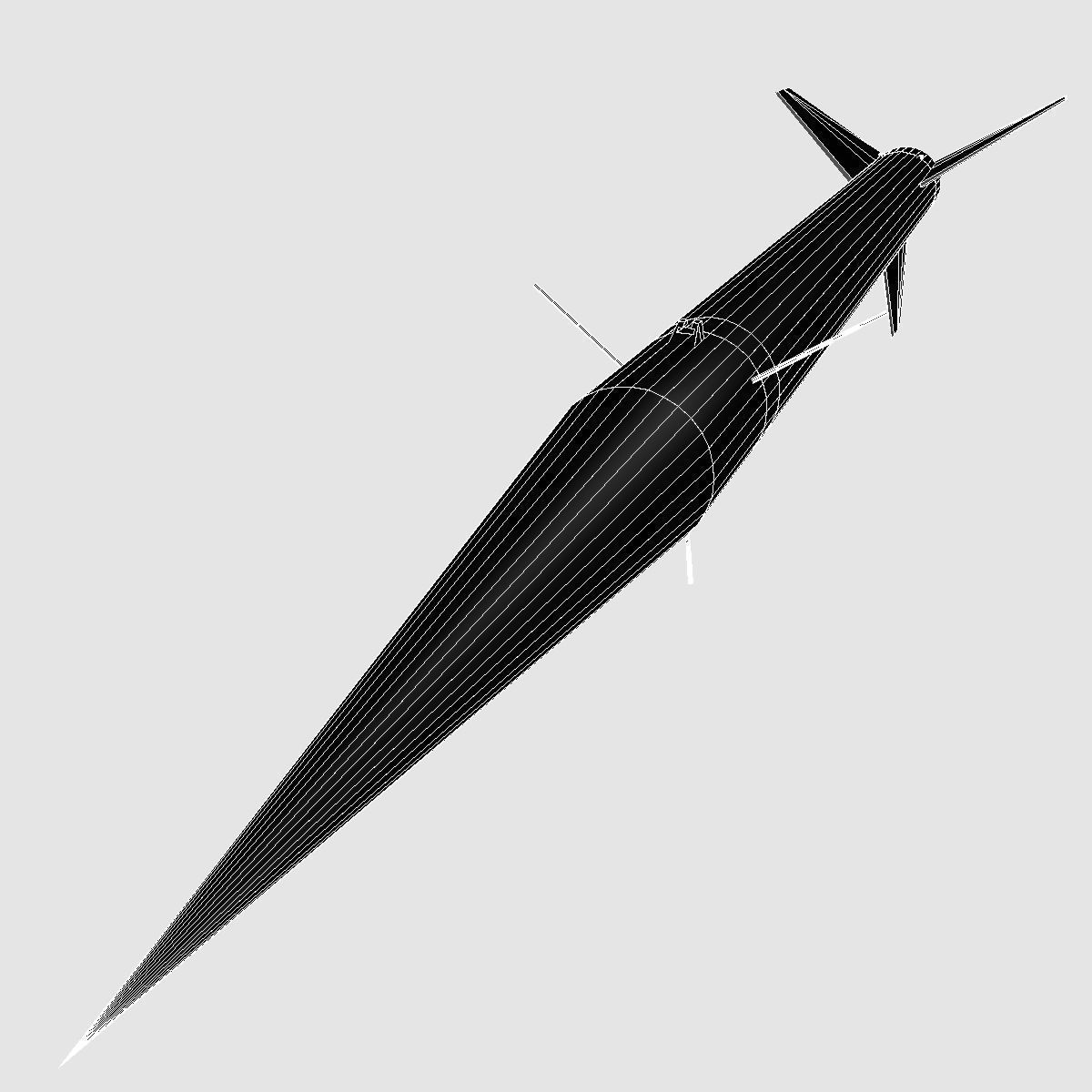 Black Brant II Sounding Rocket Low-poly 3D model_12