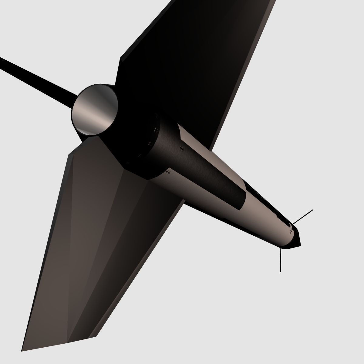 Black Brant II Sounding Rocket Low-poly 3D model_7