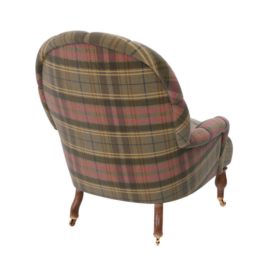 Armchair Harrington Low-poly 3D model_3