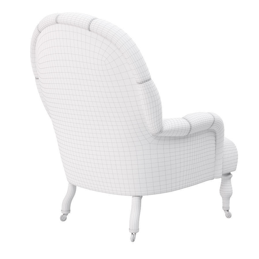 Armchair Harrington Low-poly 3D model_7