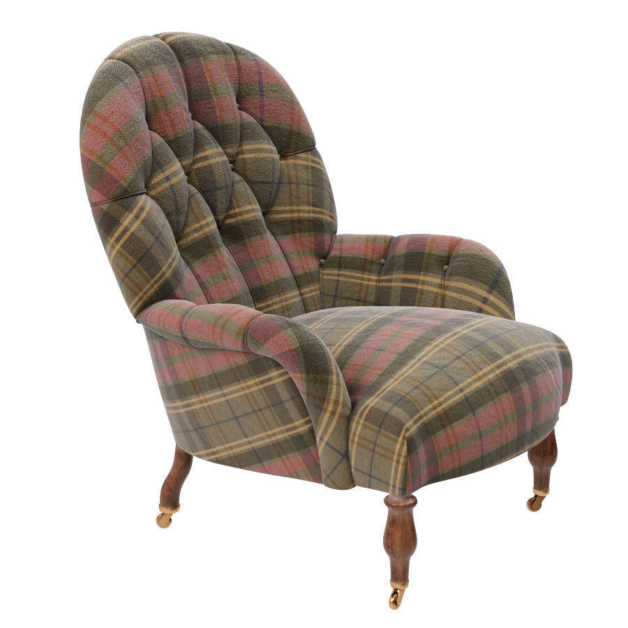 Armchair Harrington Low-poly 3D model_1