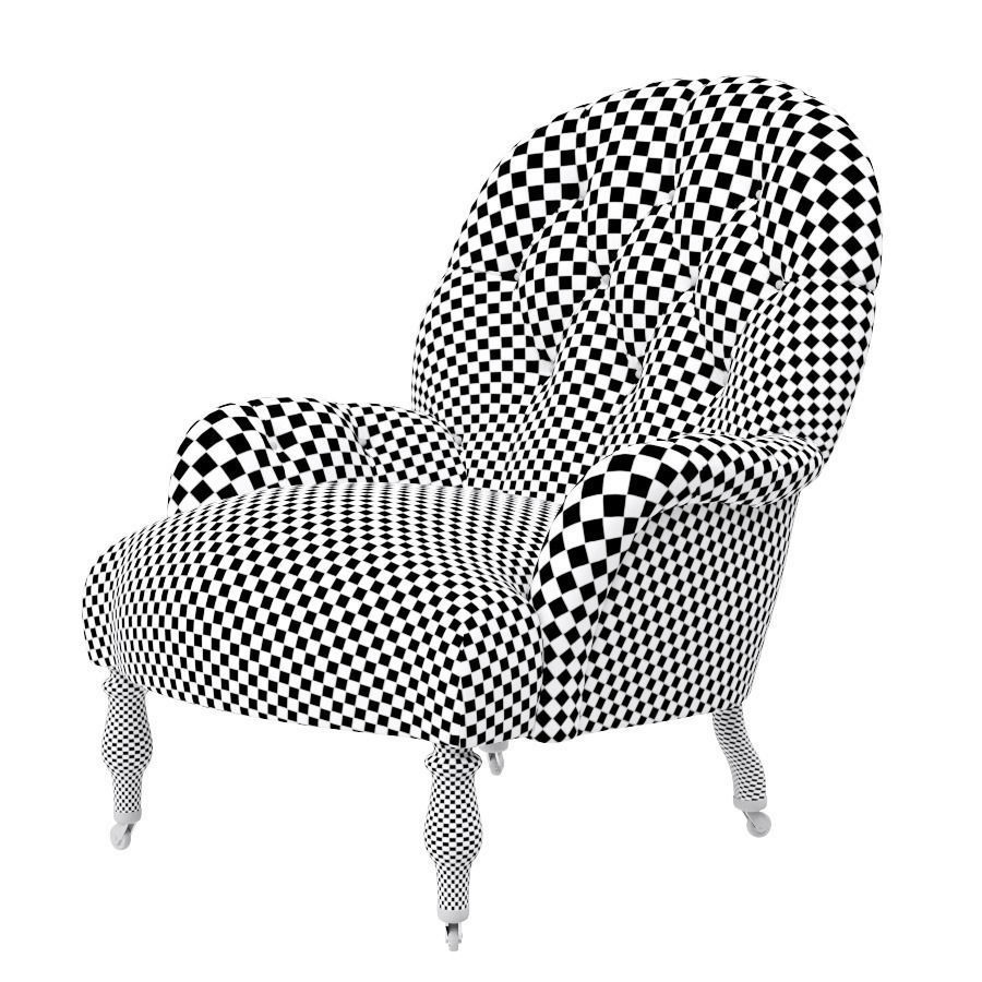 Armchair Harrington Low-poly 3D model_4