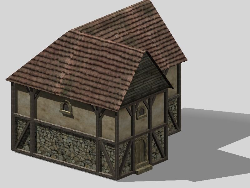 OldHouse medieval house 3D model_1