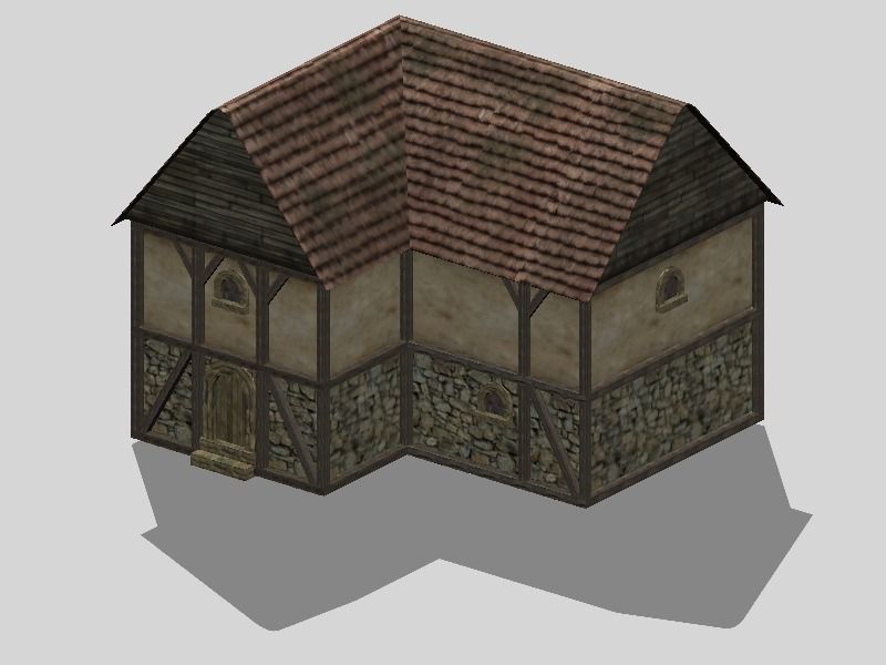 OldHouse medieval house 3D model_0